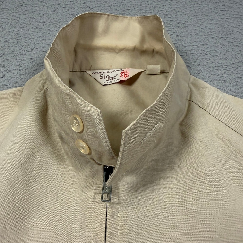 Vintage Sir Jac Harrington Jacket Mens L Beige Swing Top G9 Rockabilly 70s - Picture 6 of 13